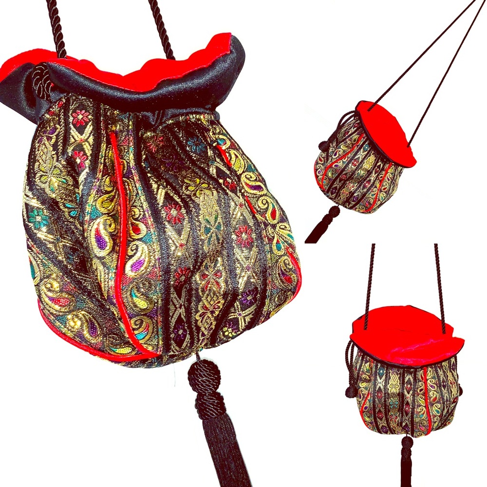 Neiman Marcus Exotic Bucket Drawstring Purse
